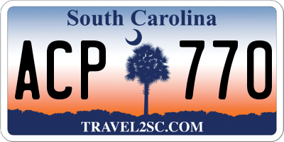 SC license plate ACP770