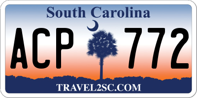 SC license plate ACP772