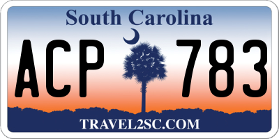 SC license plate ACP783