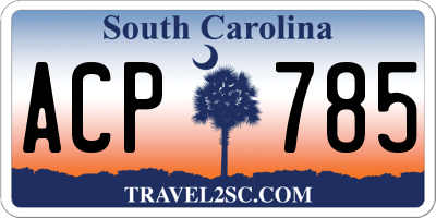 SC license plate ACP785