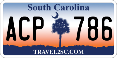 SC license plate ACP786