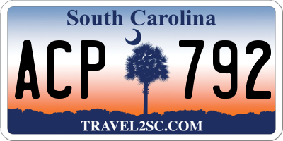 SC license plate ACP792