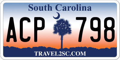 SC license plate ACP798