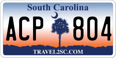 SC license plate ACP804