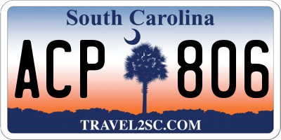 SC license plate ACP806