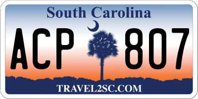 SC license plate ACP807