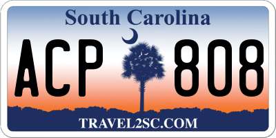 SC license plate ACP808