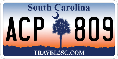 SC license plate ACP809