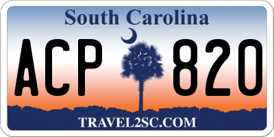 SC license plate ACP820