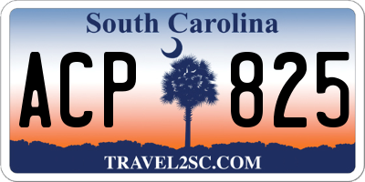 SC license plate ACP825