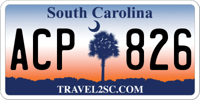 SC license plate ACP826