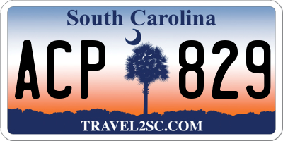 SC license plate ACP829