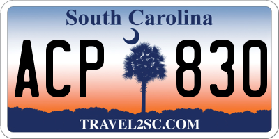 SC license plate ACP830