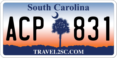 SC license plate ACP831