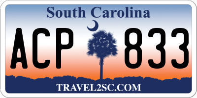 SC license plate ACP833
