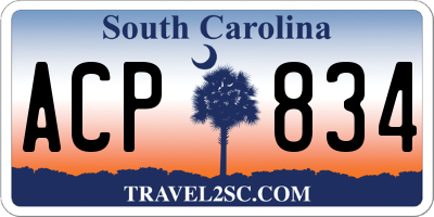 SC license plate ACP834