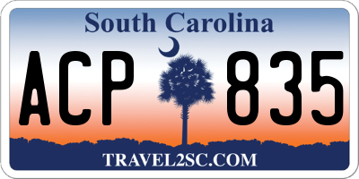 SC license plate ACP835