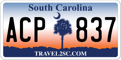 SC license plate ACP837