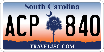 SC license plate ACP840