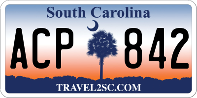 SC license plate ACP842