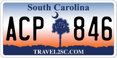 SC license plate ACP846