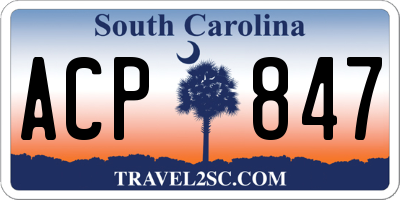 SC license plate ACP847