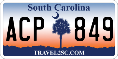 SC license plate ACP849