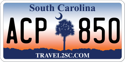 SC license plate ACP850