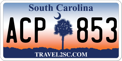 SC license plate ACP853