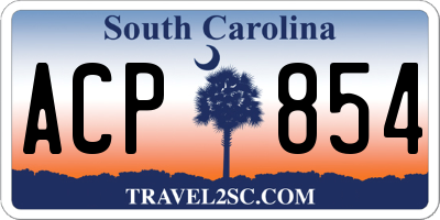 SC license plate ACP854