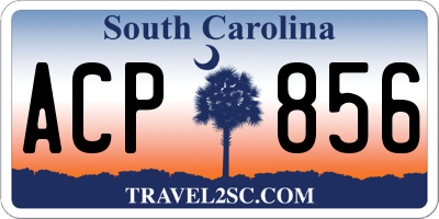 SC license plate ACP856