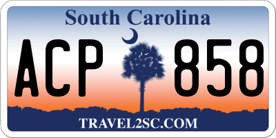 SC license plate ACP858