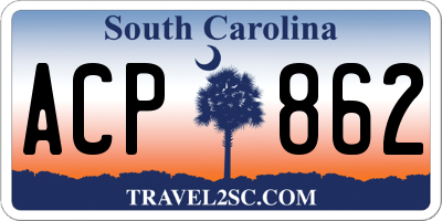 SC license plate ACP862