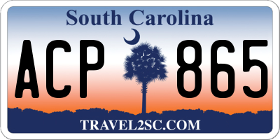 SC license plate ACP865