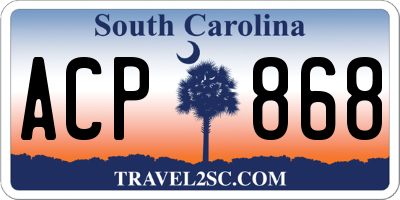 SC license plate ACP868