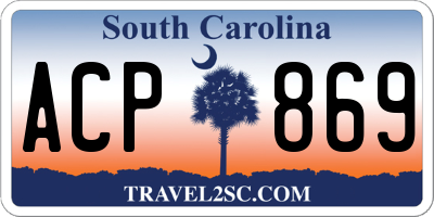 SC license plate ACP869