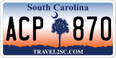 SC license plate ACP870