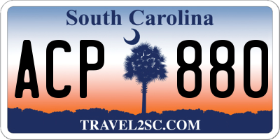 SC license plate ACP880