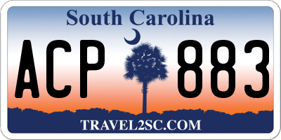 SC license plate ACP883
