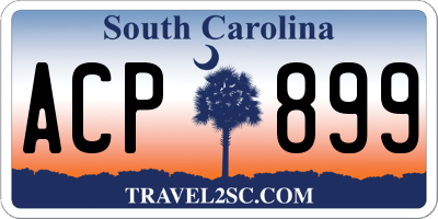 SC license plate ACP899