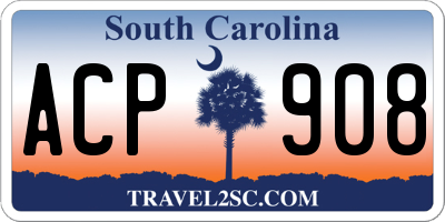 SC license plate ACP908