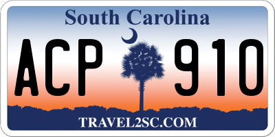 SC license plate ACP910