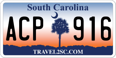 SC license plate ACP916