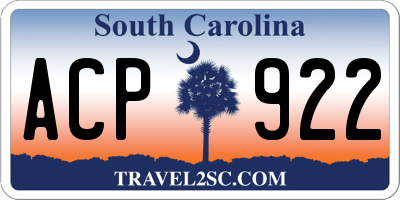 SC license plate ACP922