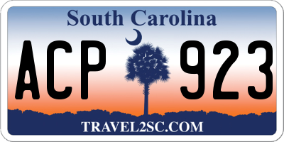 SC license plate ACP923