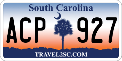 SC license plate ACP927