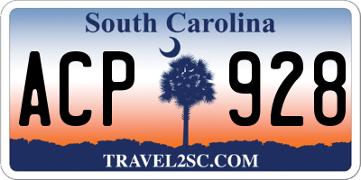 SC license plate ACP928
