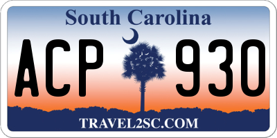 SC license plate ACP930