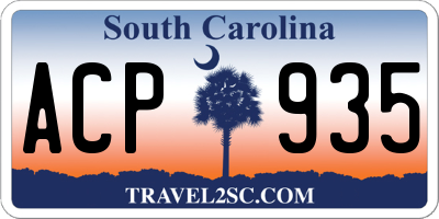 SC license plate ACP935