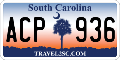 SC license plate ACP936